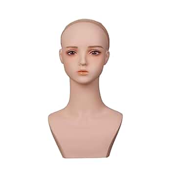 Amazon.co.jp: 肩付きのリアルな女性マネキンヘッド、ウィッグ